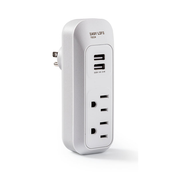 Easylife Tech 2Outlet 2USB Wall Power Strip Wayfair